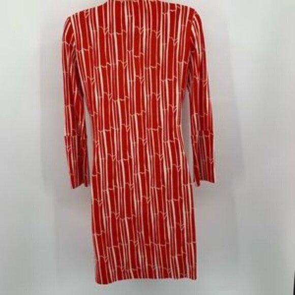 DVF Diane von Furstenberg New Reina Two tunic dress Bamboo Chile silk orange 4 - Picture 3 of 6